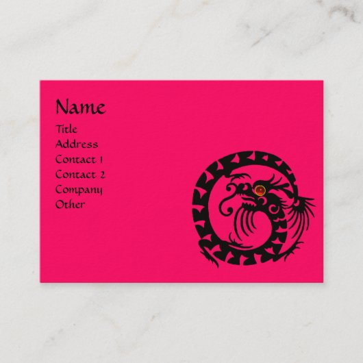 Carte De Visite SNAKE DRAGON RUBY noir et blanc rouge rose (Devant)
