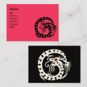 Carte De Visite SNAKE DRAGON RUBY noir et blanc rouge rose (Devant / Derrière)