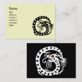 Carte De Visite SNAKE DRAGON RUBY noir rouge, or métal jaune (Devant / Derrière)