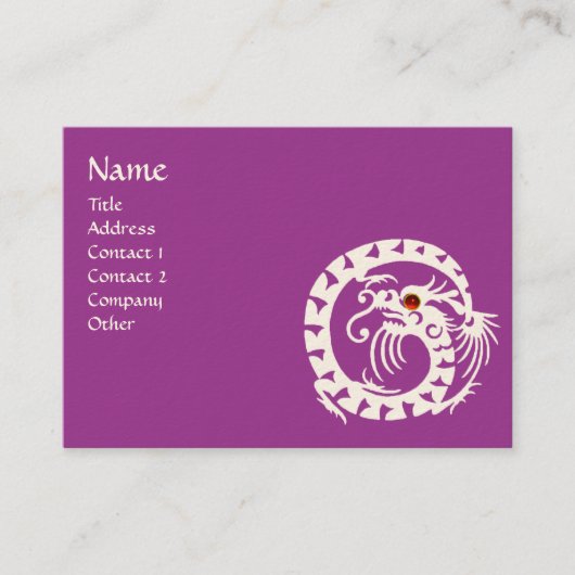 Carte De Visite SNAKE DRAGON RUBY violet blanc rouge violet (Devant)