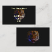Carte De Visite Snarling Bengale Tiger Big Cat Wildlife Art (Devant / Derrière)