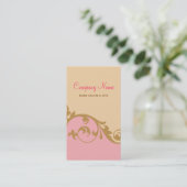 Carte de visite snob élégant (rose) (Debout devant)