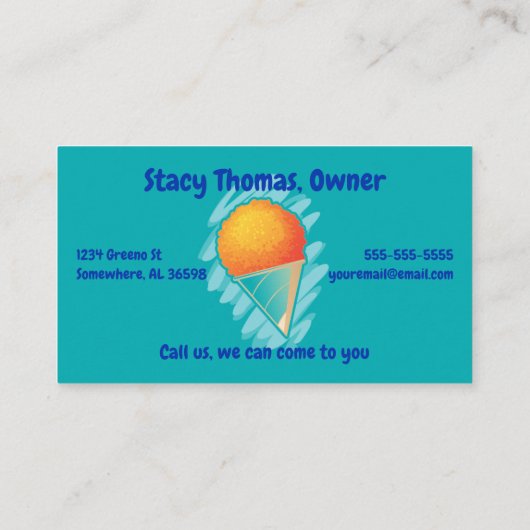 Carte de visite SnoCone (Dos)