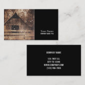 Carte De Visite Snow Country rural Old Barn (Devant / Derrière)