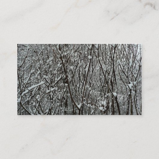 Carte De Visite Snow Covered Branches Winter Abstract (Dos)