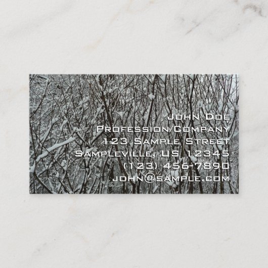 Carte De Visite Snow Covered Branches Winter Abstract (Devant)