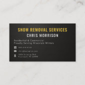Carte De Visite Snow Plowing Removal Metallic Black Gold (Devant)