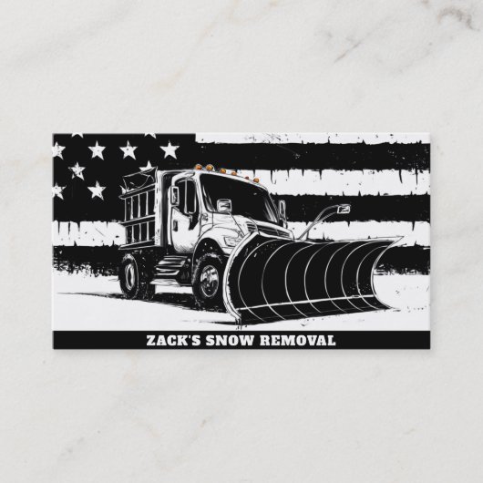 Carte De Visite *~* Snow Removal Plow Flag Patrioting Truck AP74 (Devant)
