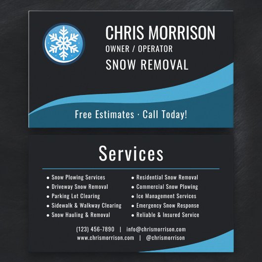 Carte De Visite Snow Removal Service 