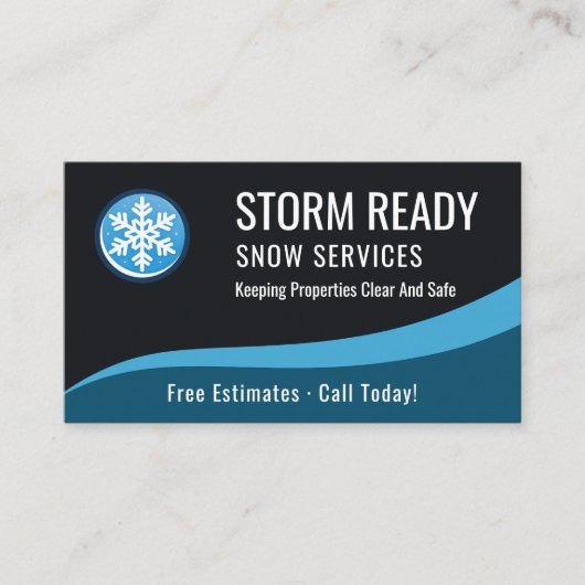 Carte De Visite Snow Removal Service QR Code Professional  (Devant)