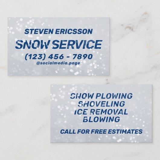 Carte De Visite Snow removal services  (Devant / Derrière)