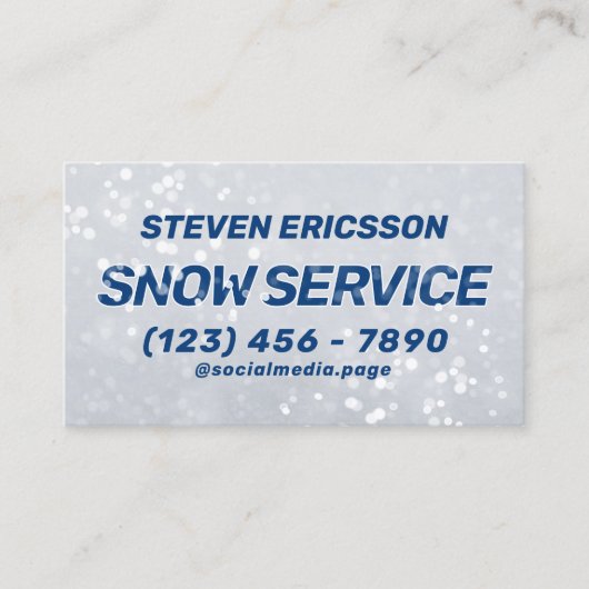 Carte De Visite Snow removal services  (Devant)