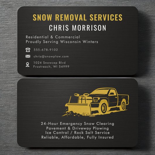 Carte De Visite Snow Removal Services Professional