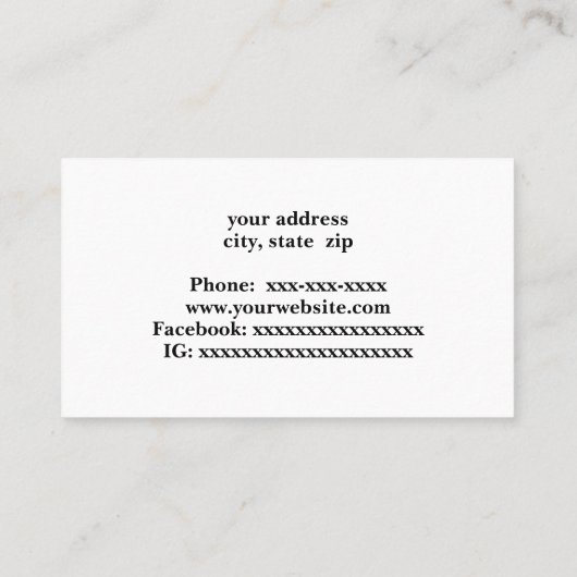 Carte De Visite Snowboard et casque (Dos)