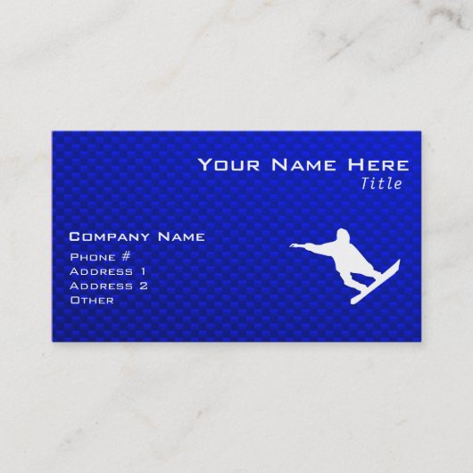 Carte De Visite Snowboarding bleu (Devant)