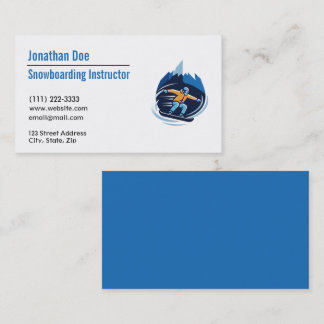 Carte De Visite Snowboarding Instructor Business Card