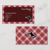 Carte De Visite Snowboarding rouge de plaid (Devant / Derrière)