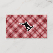 Carte De Visite Snowboarding rouge de plaid (Dos)