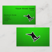 Carte De Visite Snowboarding vert (Devant / Derrière)
