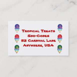 Carte De Visite snowcones sno-cones pour votre entreprise estivale