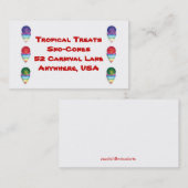 Carte De Visite snowcones sno-cones pour votre entreprise estivale (Devant / Derrière)