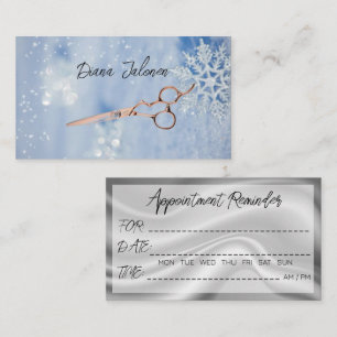 Carte De Visite Snowflakes Coiffeur d'hiver Rappel de rendez-vous