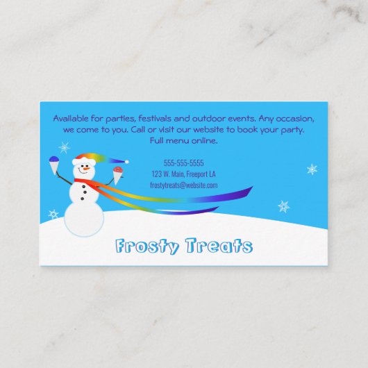 Carte De Visite Snowman (Dos)