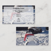 Carte De Visite Snowman Avec Casquette et Écharpe (Devant / Derrière)
