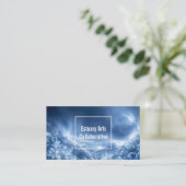 Carte De Visite Snowy Blue Rose Floral and Mountain Light (Debout devant)