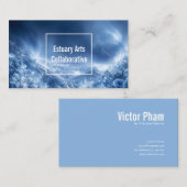 Carte De Visite Snowy Blue Rose Floral and Mountain Light (Devant / Derrière)