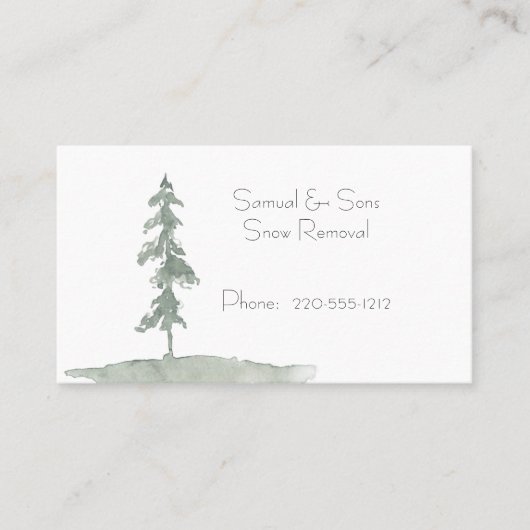 Carte De Visite Snowy Tree Winter Scène (Devant)