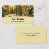 Carte De Visite Snowy Winter Path with Pine Trees Noël (Devant / Derrière)