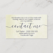 Carte De Visite Soap Et Bougies Naturelles Neutres Feuilles (Dos)