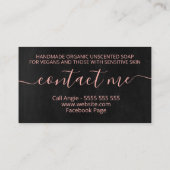 Carte De Visite Soap Fabriqué à la main en Pink Rose Chalkboard (Dos)
