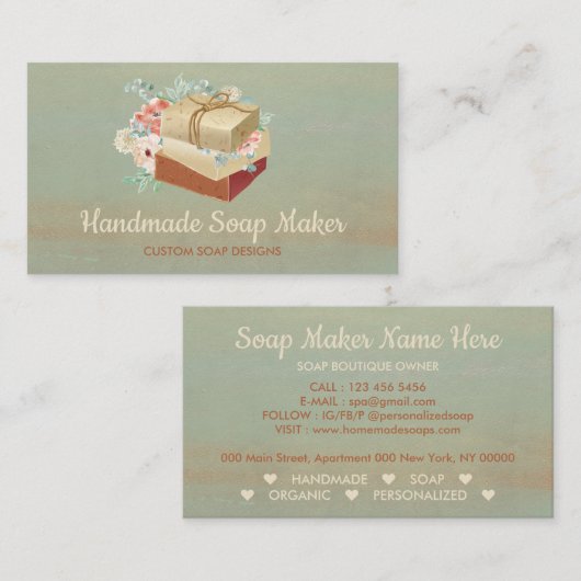 Carte De Visite Soap Maker Russe (Devant / Derrière)