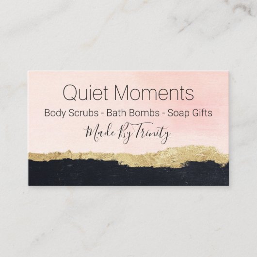 Carte De Visite Soap Soak Trend Black Pink Fabriqué à la main (Devant)