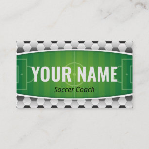 Carte De Visite Soccer Coach Joueur Green Field Modern Ball Sport