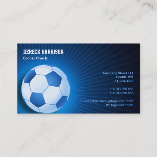 Carte De Visite Soccer | Football Sports Coach (Devant)