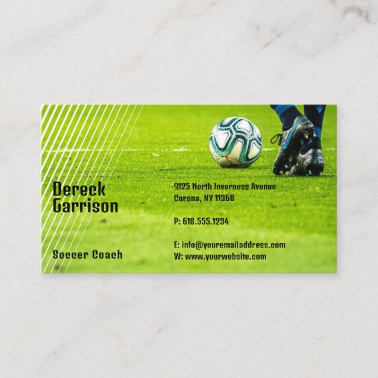 Carte De Visite Soccer | Football Sports Coach (Devant)