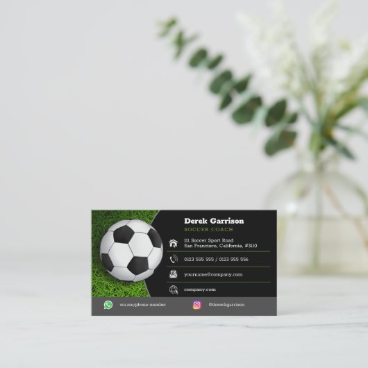 Carte De Visite Soccer | Football Sports Coach (Debout devant)