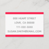 Carte De Visite Soccer Heart rose (Dos)