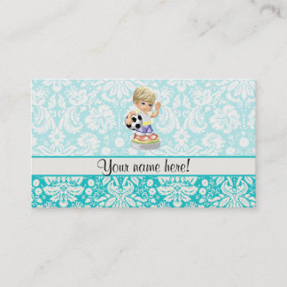 Carte De Visite Soccer mignon ; Damas
