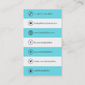 Carte de visite social de médias de logo bleu (Dos)