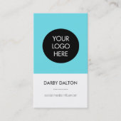 Carte de visite social de médias de logo bleu (Devant)