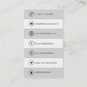 Carte de visite social de médias de logo gris (Dos)