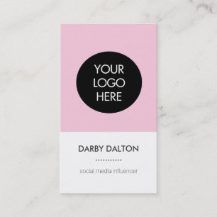 Carte de visite social de médias de logo rose