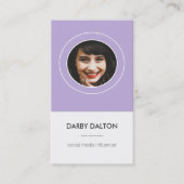 Carte de visite social de médias de photo pourpre (Devant)