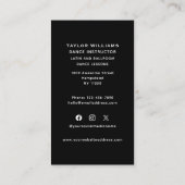 Carte De Visite Social Media Ballroom Danse Enseignant École de Da (Dos)