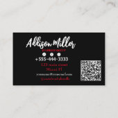 Carte De Visite Social Media, Code QR de l'artiste du maquillage t (Dos)