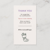 Carte De Visite Social Media Connect Whimsical Cream Noël (Dos)